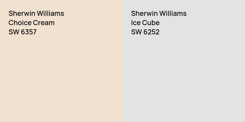 Sherwin Williams Choice Cream vs. Sherwin Williams Ice Cube