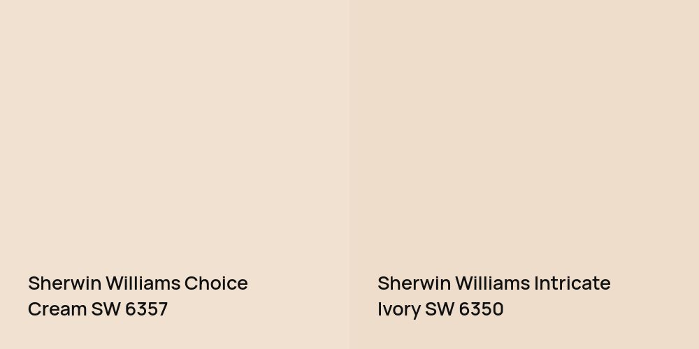 Sherwin Williams Choice Cream vs. Sherwin Williams Intricate Ivory