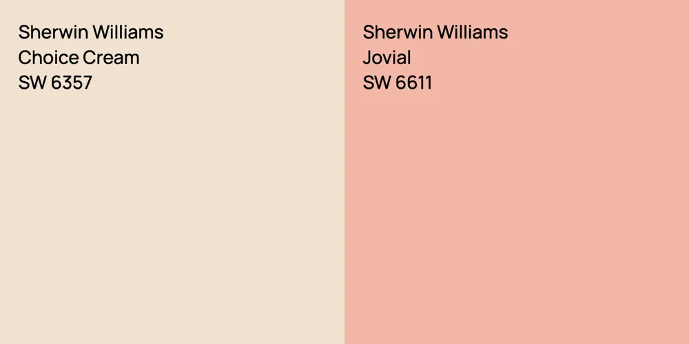 Sherwin Williams Choice Cream vs. Sherwin Williams Jovial