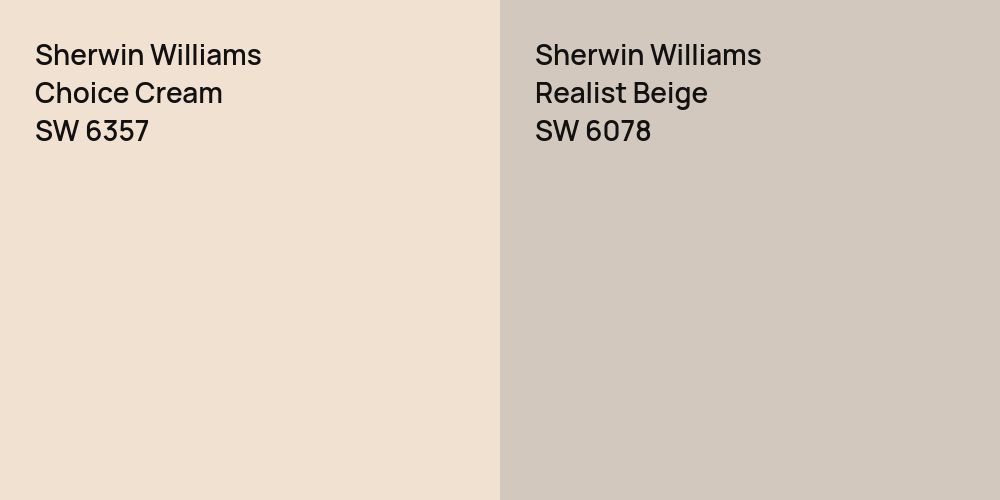 Sherwin Williams Choice Cream vs. Sherwin Williams Realist Beige