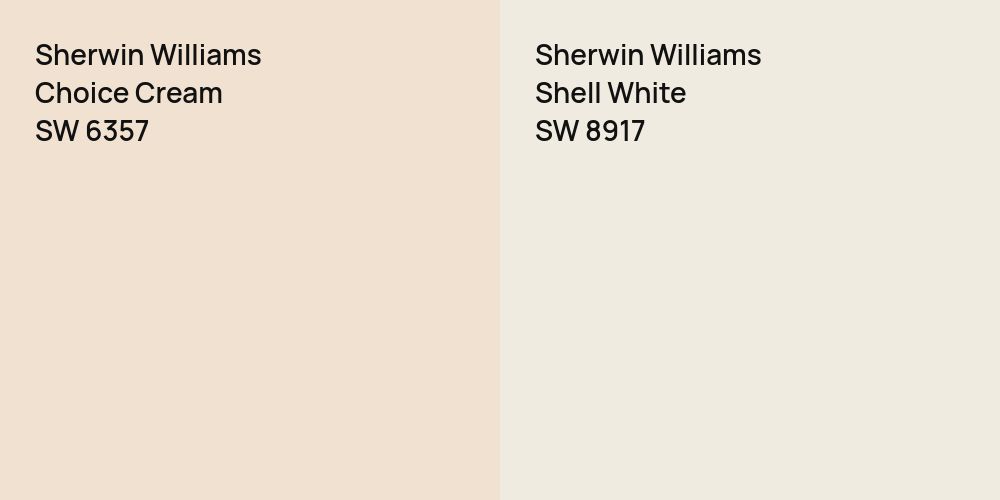 Sherwin Williams Choice Cream vs. Sherwin Williams Shell White