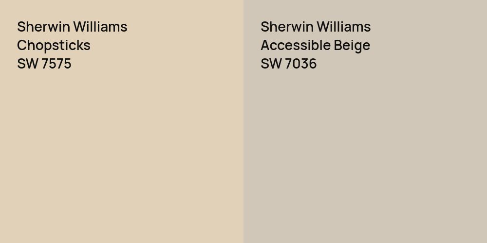 Sherwin Williams Chopsticks vs. Sherwin Williams Accessible Beige