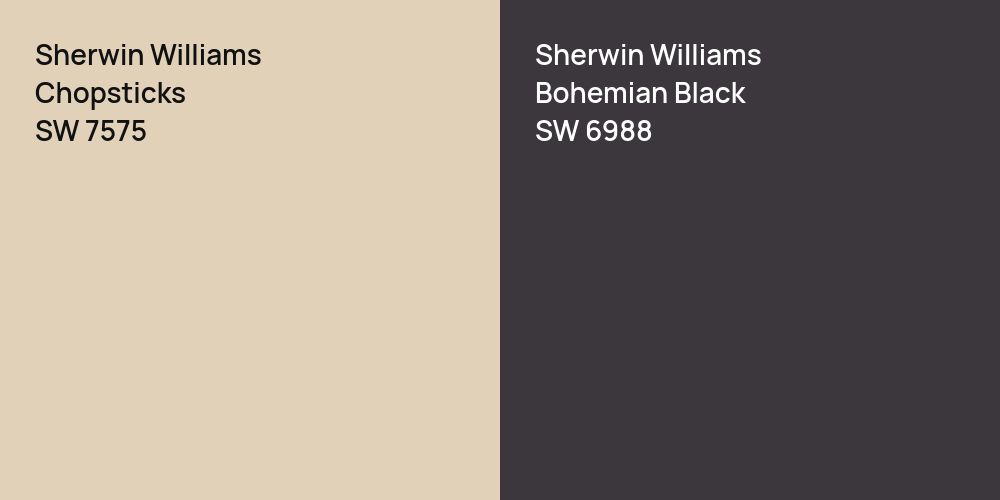 Sherwin Williams Chopsticks vs. Sherwin Williams Bohemian Black