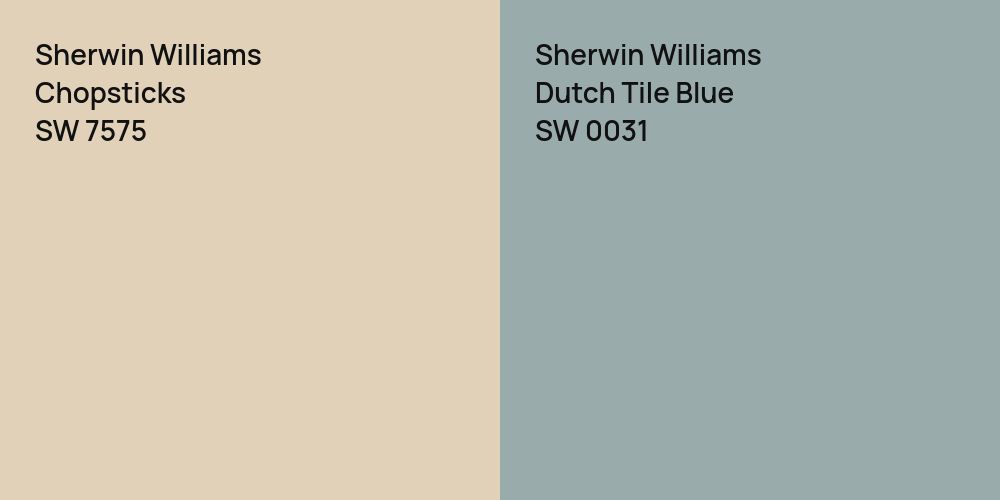 Sherwin Williams Chopsticks vs. Sherwin Williams Dutch Tile Blue