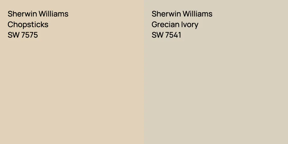 Sherwin Williams Chopsticks vs. Sherwin Williams Grecian Ivory