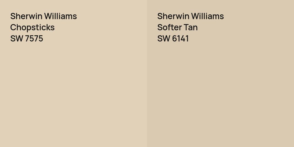 Sherwin Williams Chopsticks vs. Sherwin Williams Softer Tan