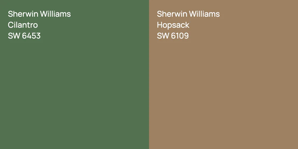 Sherwin Williams Cilantro vs. Sherwin Williams Hopsack