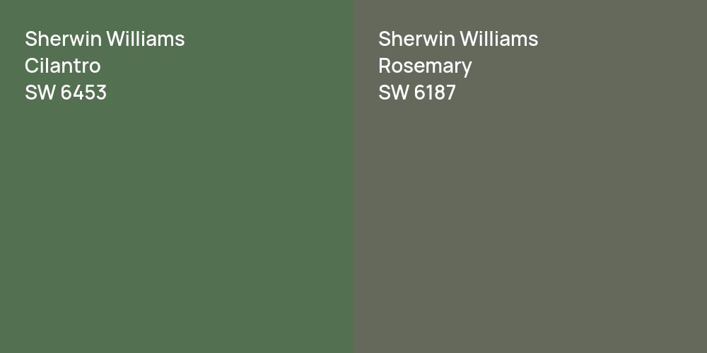 Sherwin Williams Cilantro vs. Sherwin Williams Rosemary