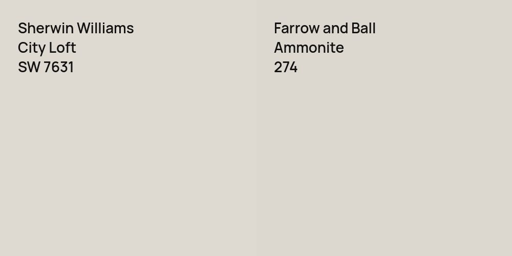 Sherwin Williams City Loft vs. Farrow and Ball Ammonite