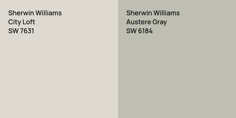 Sherwin Williams City Loft vs. Sherwin Williams Austere Gray