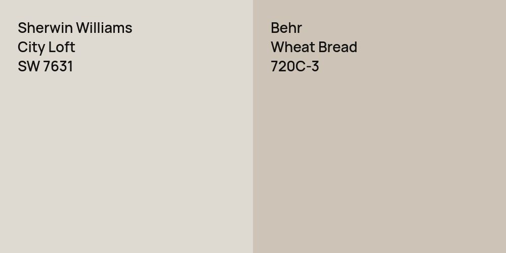 Sherwin Williams City Loft vs. Behr Wheat Bread