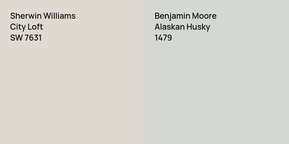 Sherwin Williams City Loft vs. Benjamin Moore Alaskan Husky