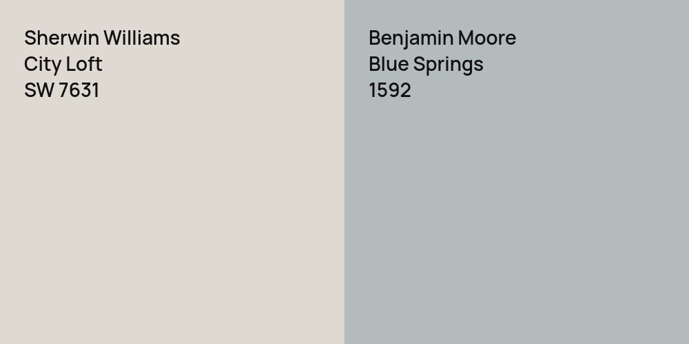 Sherwin Williams City Loft vs. Benjamin Moore Blue Springs