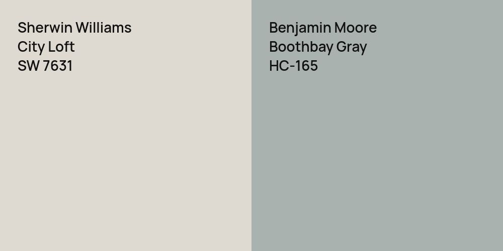 Sherwin Williams City Loft vs. Benjamin Moore Boothbay Gray