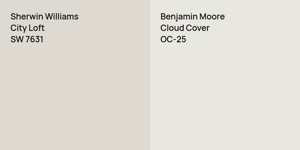 Sherwin Williams City Loft vs. Benjamin Moore Cloud Cover