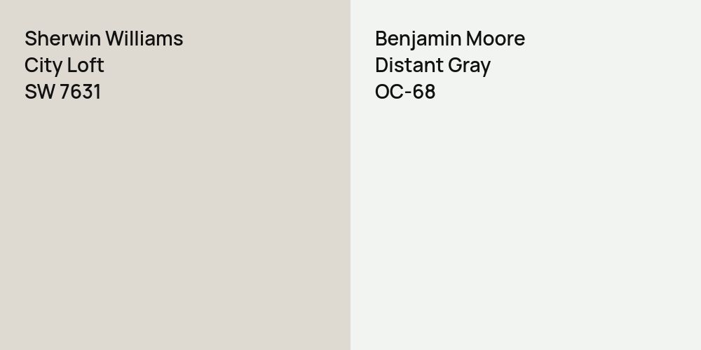 Sherwin Williams City Loft vs. Benjamin Moore Distant Gray