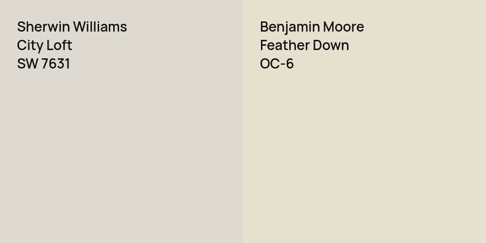 Sherwin Williams City Loft vs. Benjamin Moore Feather Down