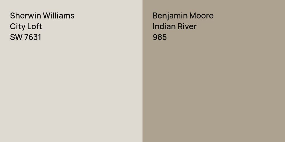 Sherwin Williams City Loft vs. Benjamin Moore Indian River