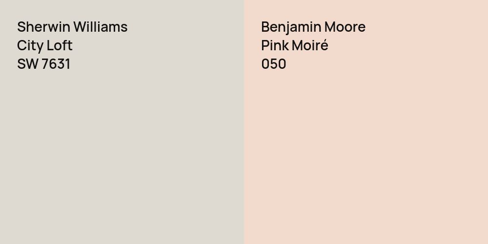 Sherwin Williams City Loft vs. Benjamin Moore Pink Moiré