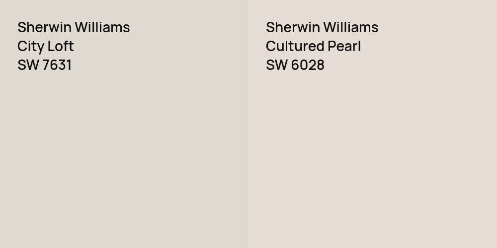 Sherwin Williams City Loft vs. Sherwin Williams Cultured Pearl