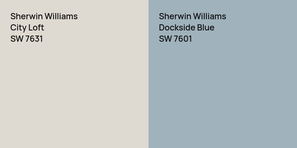 Sherwin Williams City Loft vs. Sherwin Williams Dockside Blue