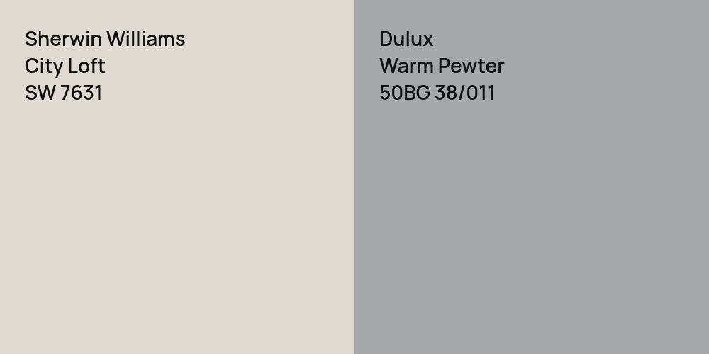 Sherwin Williams City Loft vs. Dulux Warm Pewter