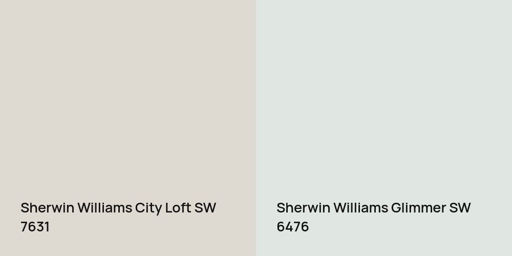 Sherwin Williams City Loft vs. Sherwin Williams Glimmer