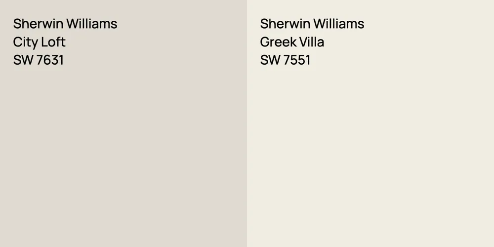 Sherwin Williams City Loft vs. Sherwin Williams Greek Villa