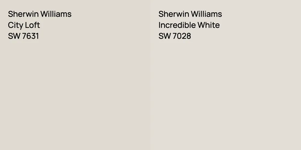 Sherwin Williams City Loft vs. Sherwin Williams Incredible White