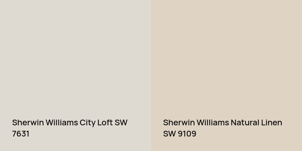 Sherwin Williams City Loft vs. Sherwin Williams Natural Linen