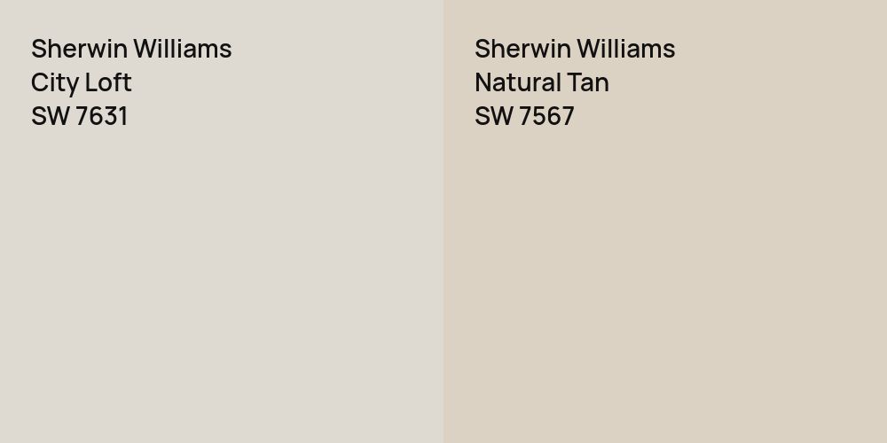 Sherwin Williams City Loft vs. Sherwin Williams Natural Tan