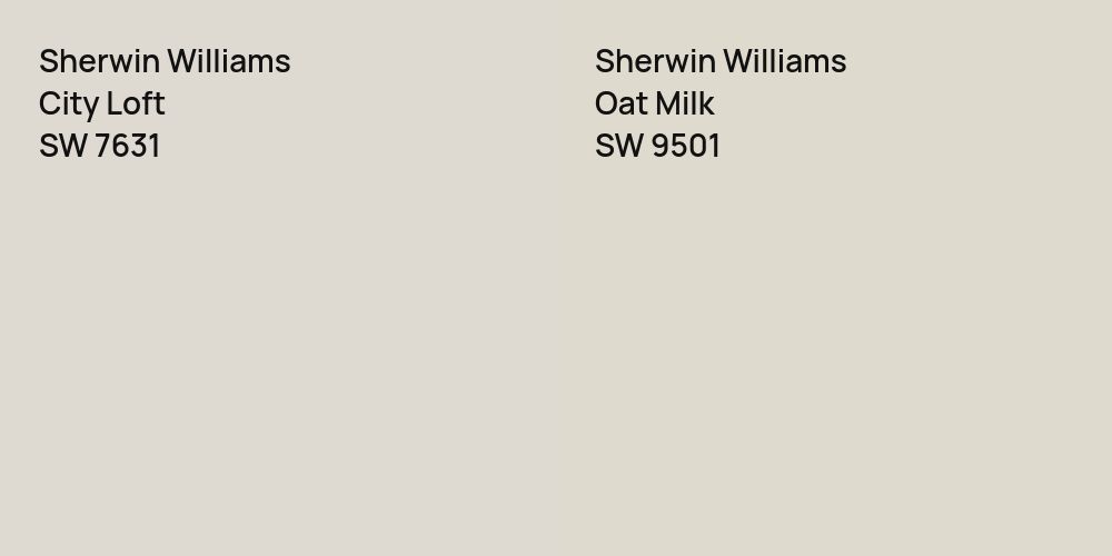 Sherwin Williams City Loft vs. Sherwin Williams Oat Milk