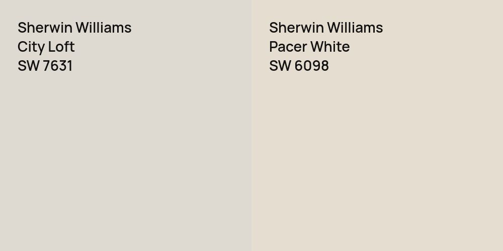 Sherwin Williams City Loft vs. Sherwin Williams Pacer White