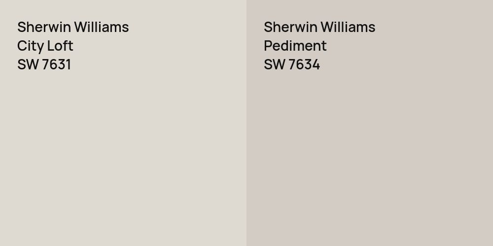 Sherwin Williams City Loft vs. Sherwin Williams Pediment