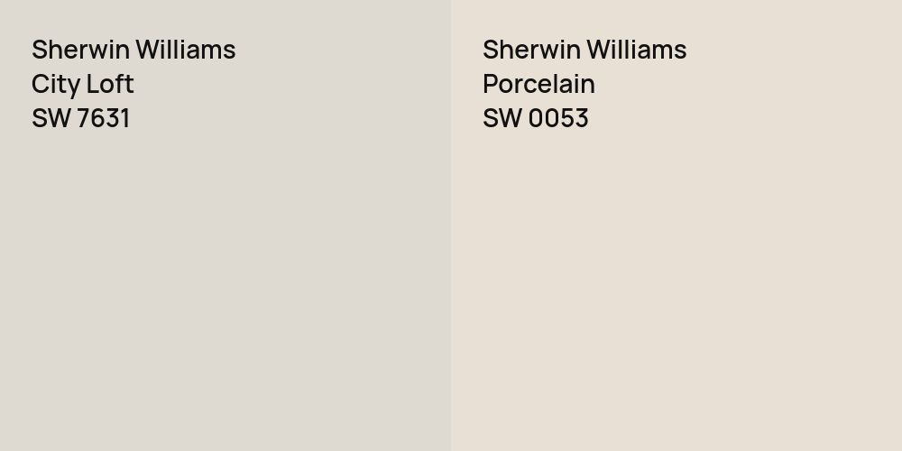 Sherwin Williams City Loft vs. Sherwin Williams Porcelain