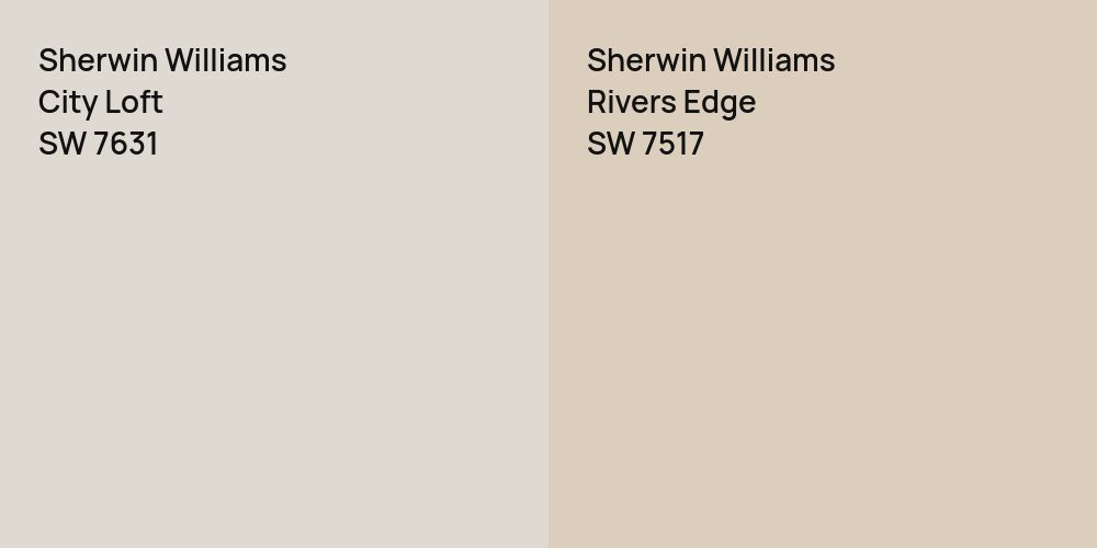 Sherwin Williams City Loft vs. Sherwin Williams Rivers Edge