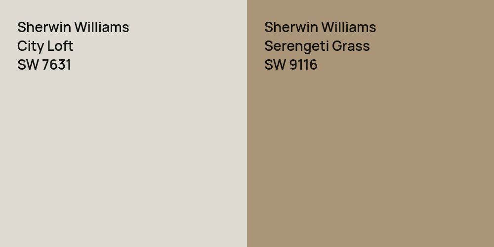 Sherwin Williams City Loft vs. Sherwin Williams Serengeti Grass