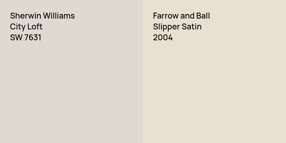 Sherwin Williams City Loft vs. Farrow and Ball Slipper Satin