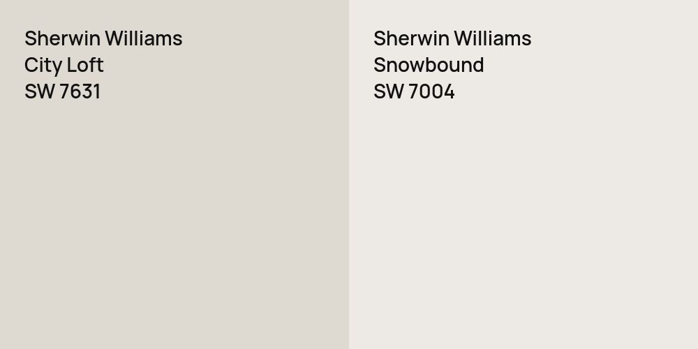 Sherwin Williams City Loft vs. Sherwin Williams Snowbound