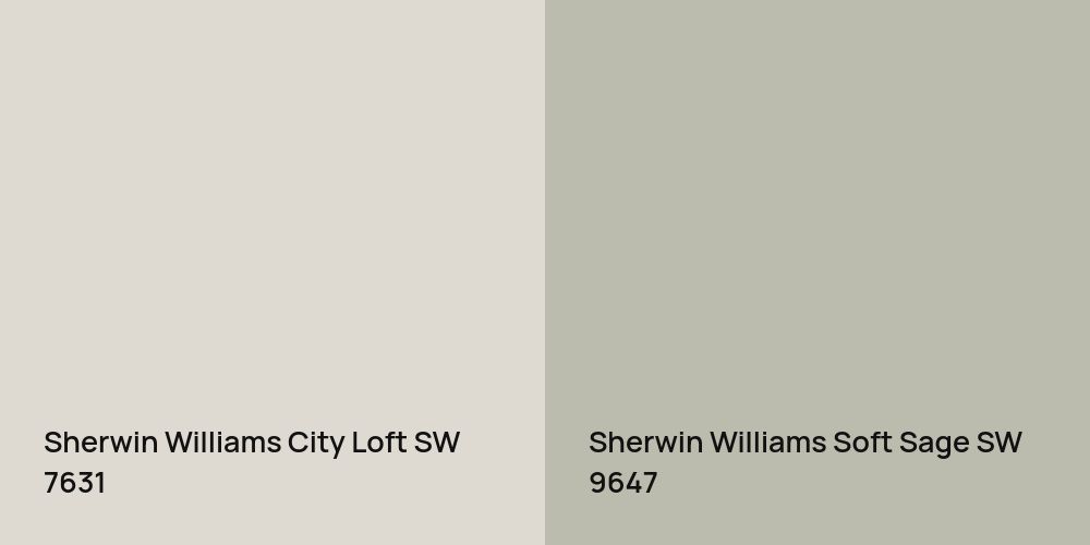 Sherwin Williams City Loft vs. Sherwin Williams Soft Sage