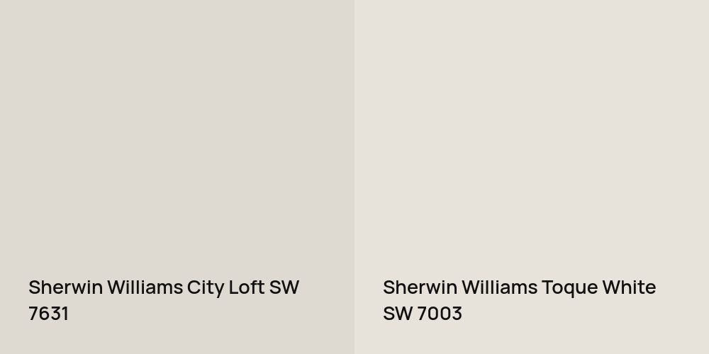 Sherwin Williams City Loft vs. Sherwin Williams Toque White