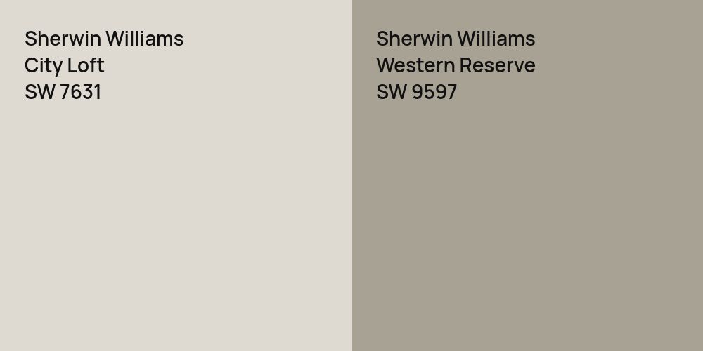 Sherwin Williams City Loft vs. Sherwin Williams Western Reserve