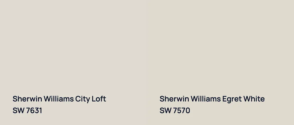 Sherwin Williams City Loft SW 7631 vs Sherwin Williams Egret White SW 7570
