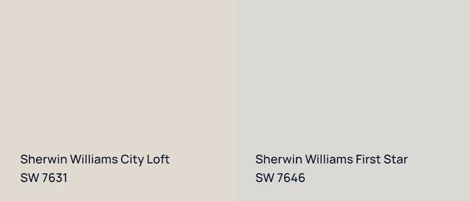 Sherwin Williams City Loft SW 7631 vs Sherwin Williams First Star SW 7646