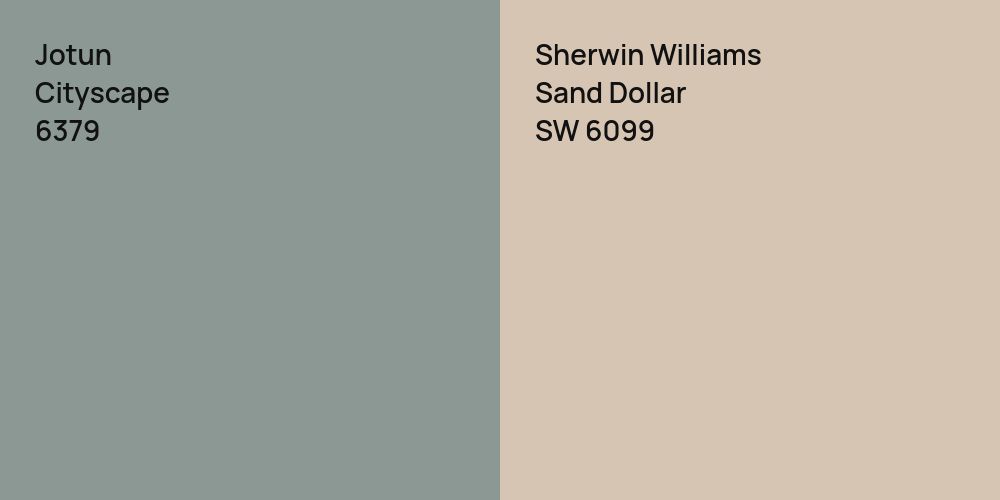 Jotun Cityscape vs. Sherwin Williams Sand Dollar