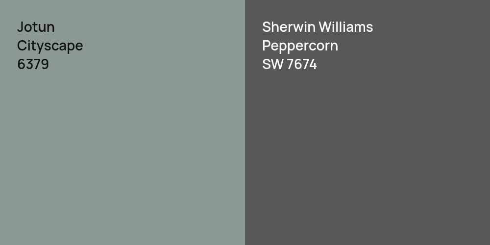 Jotun Cityscape vs. Sherwin Williams Peppercorn