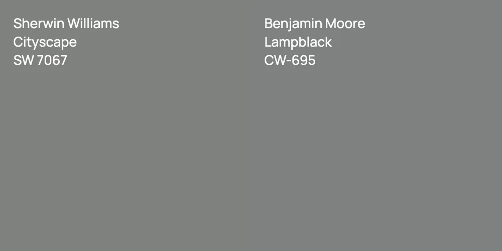 Sherwin Williams Cityscape vs. Benjamin Moore Lampblack