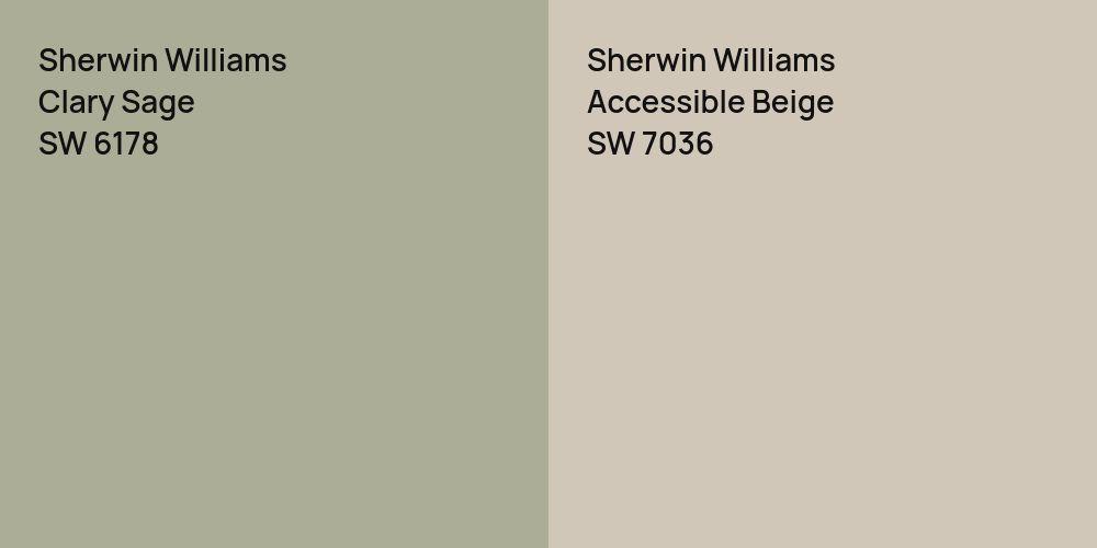 Sherwin Williams Clary Sage vs. Sherwin Williams Accessible Beige