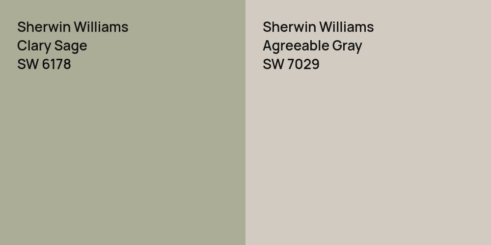 Sherwin Williams Clary Sage vs. Sherwin Williams Agreeable Gray