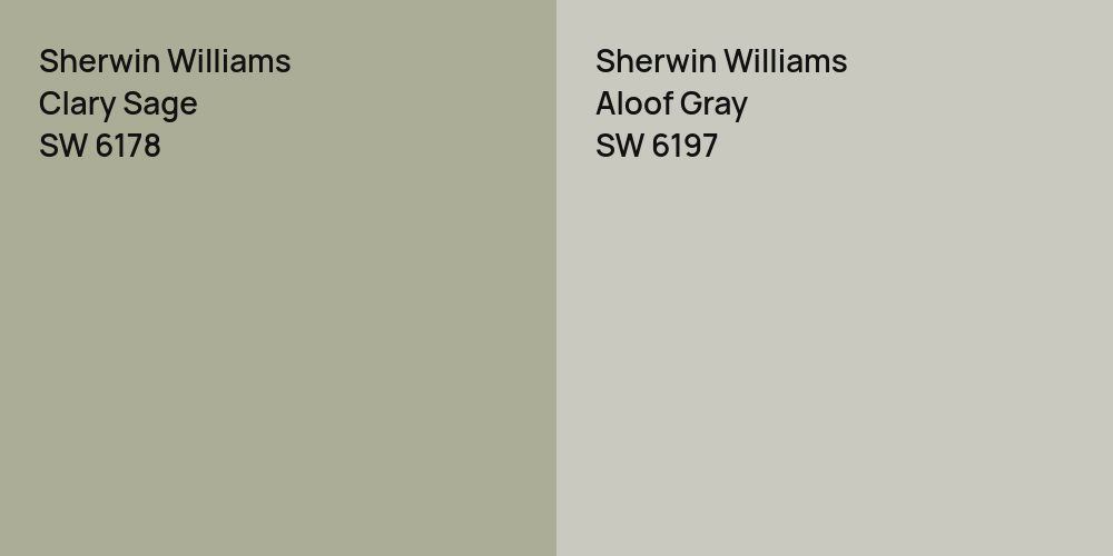 Sherwin Williams Clary Sage vs. Sherwin Williams Aloof Gray